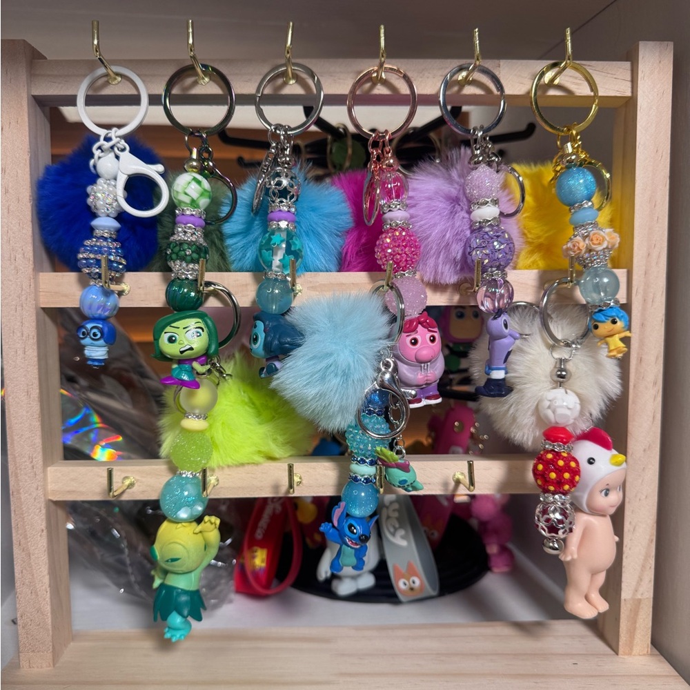 Custom Beaded Bag Charms/ Keychains Pick One.